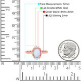 Halo Style Oval Engagement Ring Simulated Cubic Zirconia 925 Sterling Silver