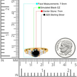 Art Deco Engagement Ring Round Simulated Cubic Zirconia 925 Sterling Silver