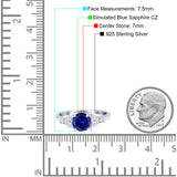 Art Deco Engagement Ring Round Simulated Cubic Zirconia 925 Sterling Silver