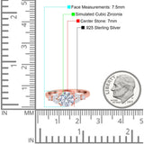 Art Deco Engagement Ring Round Simulated Cubic Zirconia 925 Sterling Silver