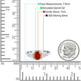 Art Deco Engagement Ring Round Simulated Cubic Zirconia 925 Sterling Silver