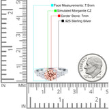 Art Deco Engagement Ring Round Simulated Cubic Zirconia 925 Sterling Silver