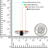 Emerald Cut Wedding Engagement Ring Simulated Cubic Zirconia 925 Sterling Silver