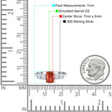 Emerald Cut Wedding Engagement Ring Simulated Cubic Zirconia 925 Sterling Silver