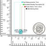 Emerald Cut Wedding Engagement Ring Simulated Cubic Zirconia 925 Sterling Silver
