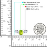 Emerald Cut Wedding Engagement Ring Simulated Cubic Zirconia 925 Sterling Silver