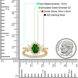 Two Piece Art Deco Marquise Simulated CZ Wedding Ring 925 Sterling Silver