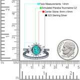 Two Piece Art Deco Marquise Simulated CZ Wedding Ring 925 Sterling Silver