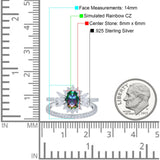 Two Piece Art Deco Marquise Simulated CZ Wedding Ring 925 Sterling Silver