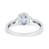 Art Deco Teardrop Bridal Ring Simulated Cubic Zirconia 925 Sterling Silver