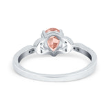 Art Deco Teardrop Bridal Ring Simulated Cubic Zirconia 925 Sterling Silver