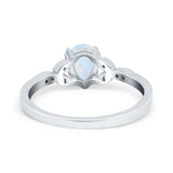 Art Deco Teardrop Bridal Ring Simulated Cubic Zirconia 925 Sterling Silver