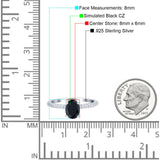 Oval Solitaire Accent Wedding Ring Simulated Cubic Zirconia 925 Sterling Silver