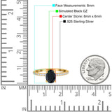 Oval Solitaire Accent Wedding Ring Simulated Cubic Zirconia 925 Sterling Silver
