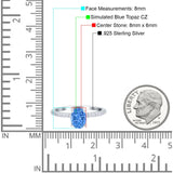 Oval Solitaire Accent Wedding Ring Simulated Cubic Zirconia 925 Sterling Silver