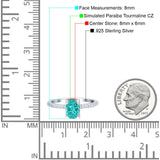 Oval Solitaire Accent Wedding Ring Simulated Cubic Zirconia 925 Sterling Silver