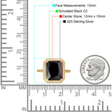 Halo Emerald Cut Engagement Ring Simulated Cubic Zirconia 925 Sterling Silver