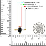 Art Deco Marquise Simulated Cubic Zirconia Engagement Ring 925 Sterling Silver