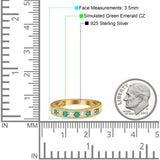 Art Deco Eternity Stackable Band Wedding Ring Simulated CZ 925 Sterling Silver