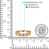Art Deco Eternity Stackable Band Wedding Ring Simulated CZ 925 Sterling Silver
