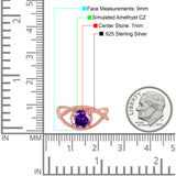 Braided Cable Split Engagement Ring Simulated Cubic Zirconia 925 Sterling Silver