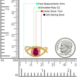 Braided Cable Split Engagement Ring Simulated Cubic Zirconia 925 Sterling Silver