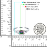 Cushion Celtic Art Deco Engagement Ring Simulated Cubic Zirconia 925 Sterling Silver