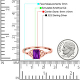 Emerald Cut Engagement Ring Simulated CZ 925 Sterling Silver