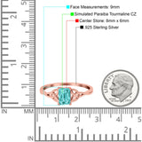 Engagement Ring Emerald Cut Simulated Cubic Zirconia Solid 925 Sterling Silver