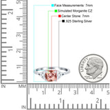 Cushion Cut Celtic Art Deco Wedding Engagement Bridal Ring Round Simulated Cubic Zirconia 925 Sterling Silver