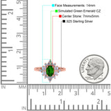 Oval Cut Halo Vintage Wedding Ring Simulated Cubic Zirconia 925 Sterling Silver