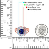 Cushion Cut Art Deco Wedding Ring Simulated Cubic Zirconia 925 Sterling Silver