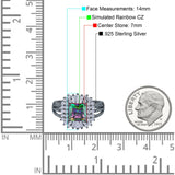 Cushion Cut Art Deco Wedding Ring Simulated Cubic Zirconia 925 Sterling Silver