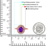 Art Deco Wedding Ring Oval Cut Solid Simulated Cubic Zirconia 925 Sterling Silver