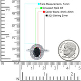 Art Deco Wedding Ring Oval Cut Solid Simulated Cubic Zirconia 925 Sterling Silver