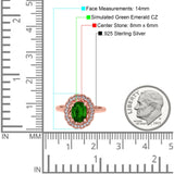 Art Deco Wedding Ring Oval Cut Solid Simulated Cubic Zirconia 925 Sterling Silver