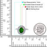 Art Deco Wedding Ring Oval Cut Solid Simulated Cubic Zirconia 925 Sterling Silver