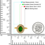 Art Deco Wedding Ring Oval Cut Solid Simulated Cubic Zirconia 925 Sterling Silver