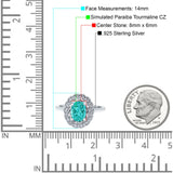 Art Deco Wedding Ring Oval Cut Solid Simulated Cubic Zirconia 925 Sterling Silver