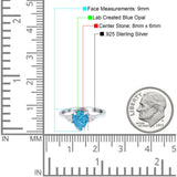 Teardrop Pear Art Deco Engagement Wedding Bridal Ring Round Simulated Cubic Zirconia Accent 925 Sterling Silver