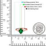 Teardrop Pear Art Deco Engagement Wedding Bridal Ring Round Simulated Cubic Zirconia Accent 925 Sterling Silver
