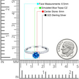 Art Deco Wedding Engagement Ring Simulated Cubic Zirconia Accent Vintage Bridal Ring Round 925 Sterling Silver