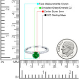 Art Deco Wedding Engagement Ring Simulated Cubic Zirconia Accent Vintage Bridal Ring Round 925 Sterling Silver