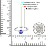 Art Deco Wedding Engagement Ring Simulated Cubic Zirconia Accent Vintage Bridal Ring Round 925 Sterling Silver