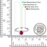 Art Deco Wedding Engagement Ring Simulated Cubic Zirconia Accent Vintage Bridal Ring Round 925 Sterling Silver