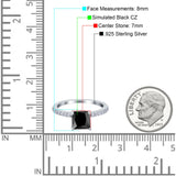 Cushion Cut Art Deco Vintage Engagement Wedding Bridal Ring Round Simulated Cubic Zirconia Accent 925 Sterling Silver