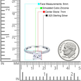 Cushion Cut Art Deco Vintage Engagement Wedding Bridal Ring Round Simulated Cubic Zirconia Accent 925 Sterling Silver