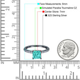Cushion Cut Art Deco Vintage Engagement Wedding Bridal Ring Round Simulated Cubic Zirconia Accent 925 Sterling Silver