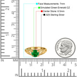 Art Deco Filigree Wedding Engagement Bridal Ring Round Simulated Cubic Zirconia 925 Sterling Silver