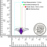 Marquise Art Deco Wedding Bridal Ring Simulated Cubic Zirconia 925 Sterling Silver